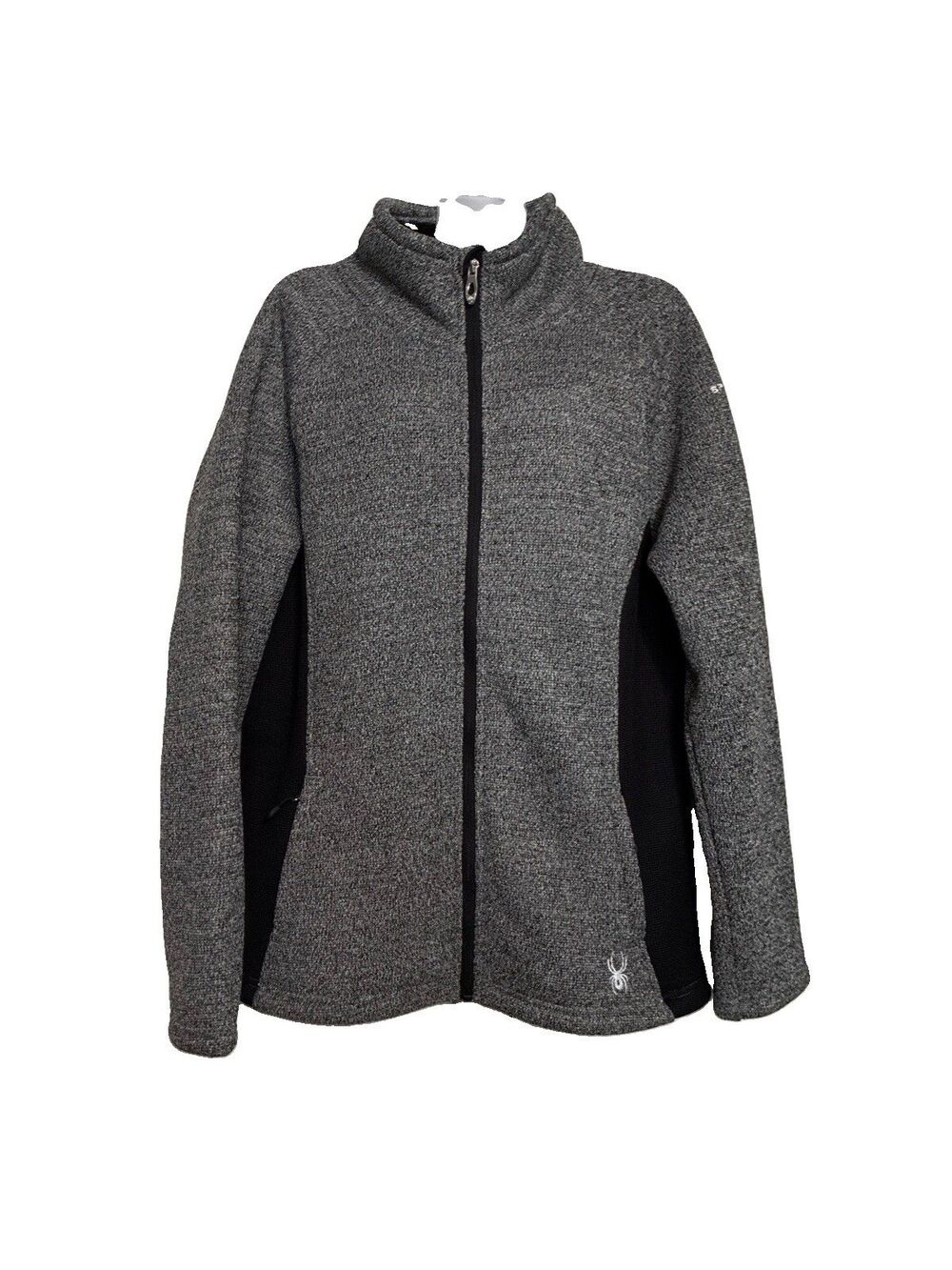 Spyder Jacket Womens XL Black Full Zip Fleece Lined Warm Athleisure Casual Sport
